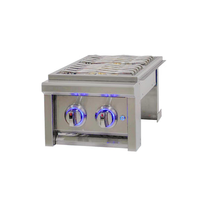RCS Cutlass Elite Double Side Burner with Color Changing Knobs CDB1EL RCS