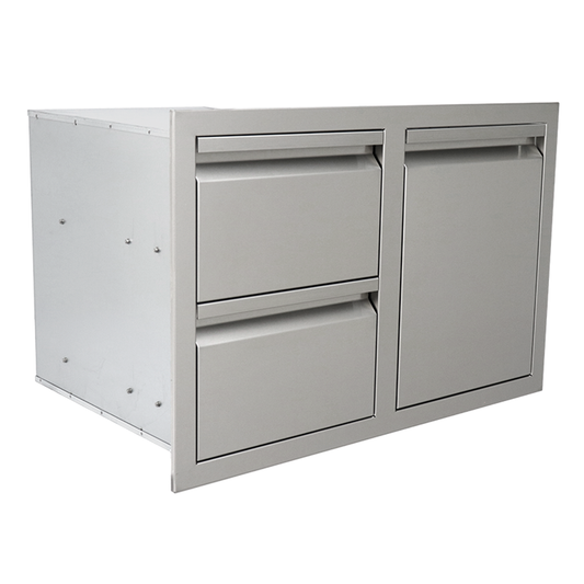 RCS Valiant Stainless Enclosed Double Storage Drawer and Liquid Propane Storage RCS