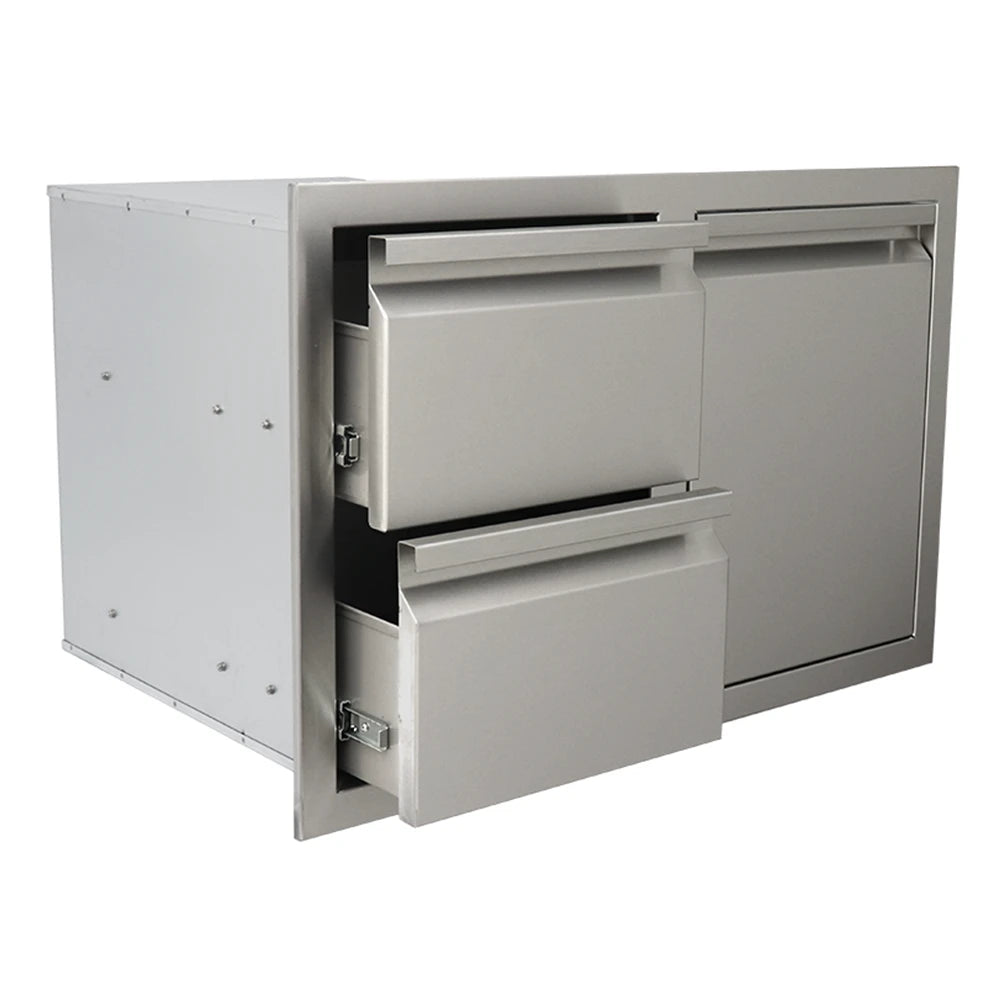 RCS Valiant Stainless Enclosed Double Storage Drawer and Liquid Propane Storage RCS