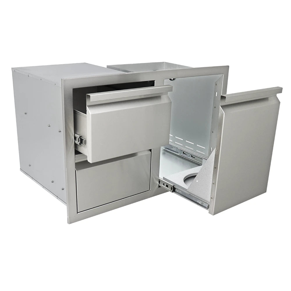 RCS Valiant Stainless Enclosed Double Storage Drawer and Liquid Propane Storage RCS