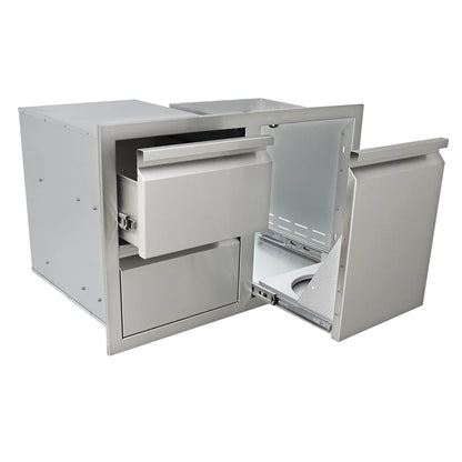 RCS Valiant Stainless Enclosed Double Storage Drawer and Liquid Propane Storage RCS