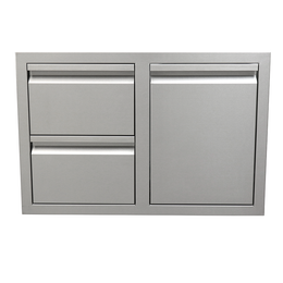 RCS Valiant Stainless Enclosed Double Storage Drawer and Liquid Propane Storage