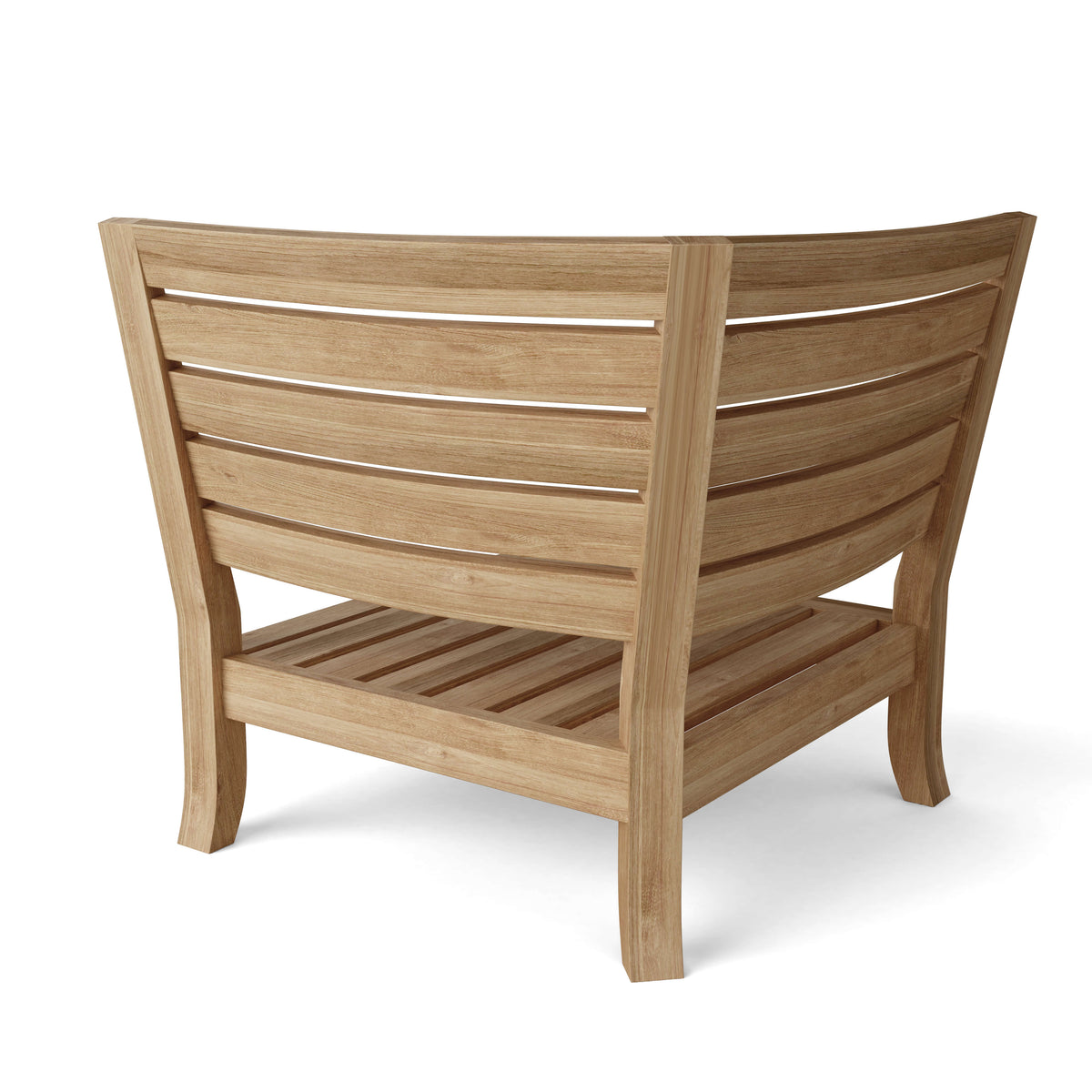 Wooden chair with slatted backrest on a white background