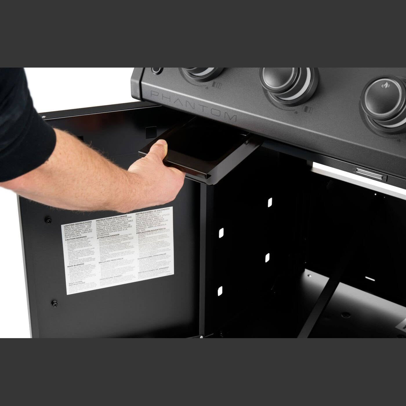 Rogue PRO Phantom 30 Griddle grease tray detail