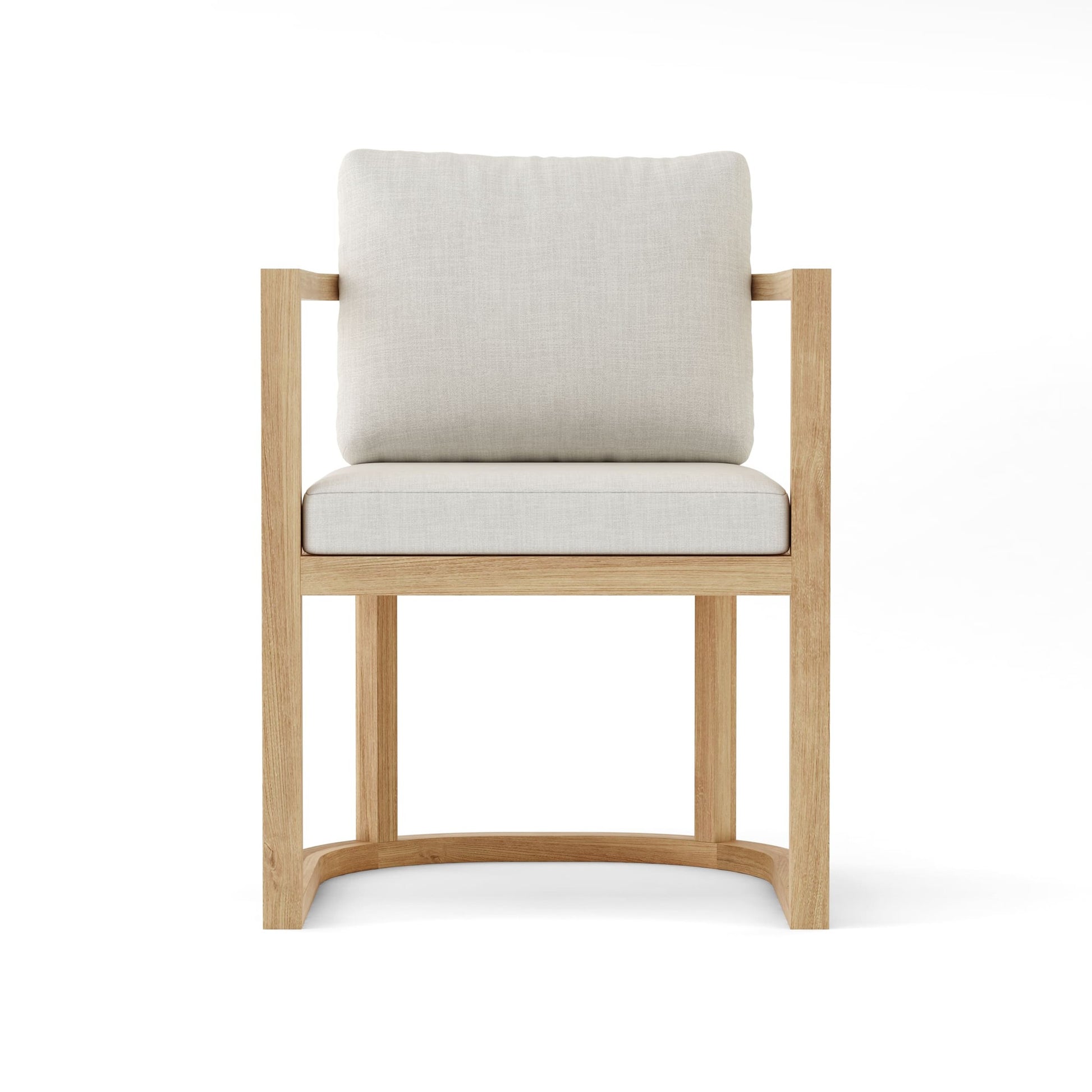 Chair with light gray cushion on a white background