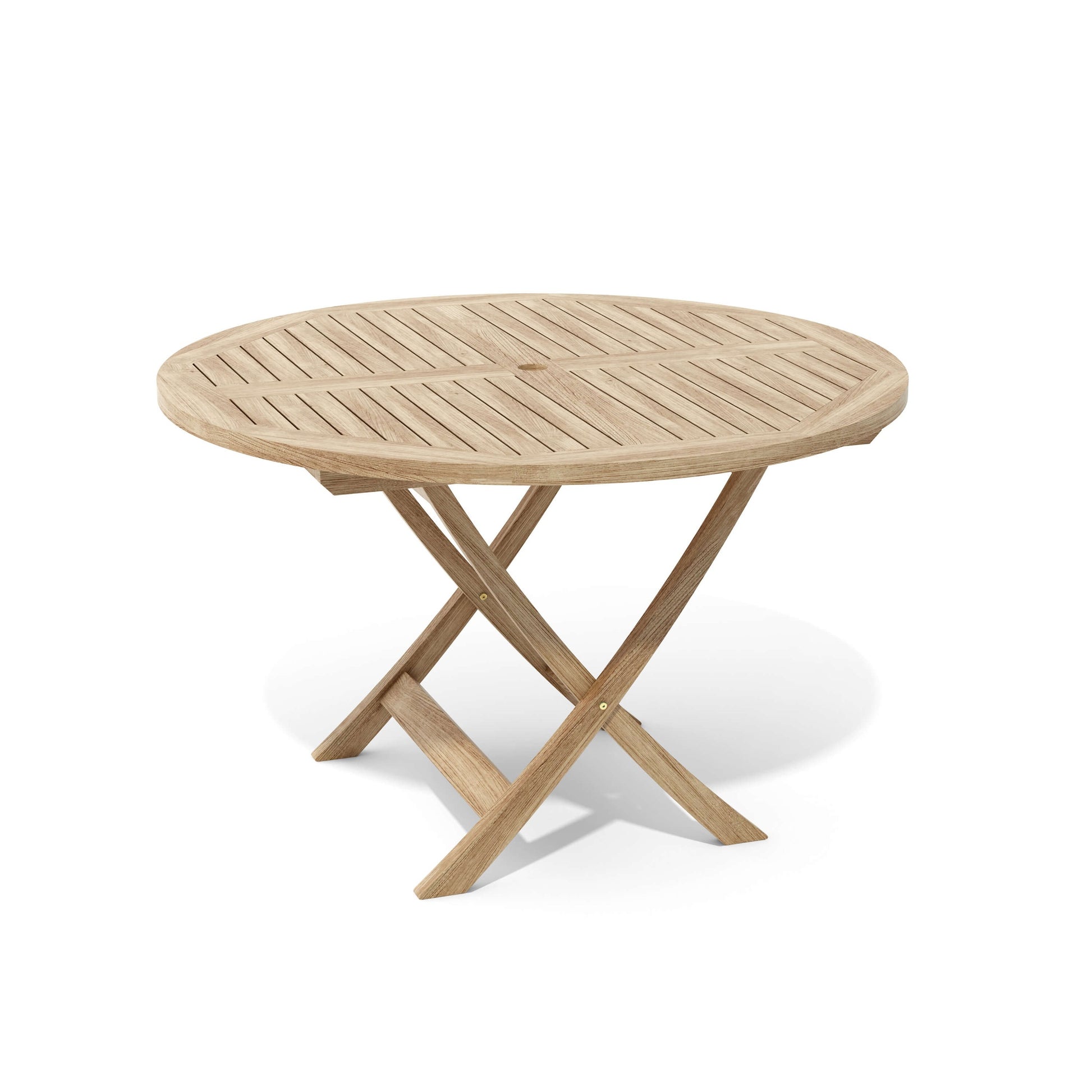 Wooden folding table on a white background