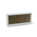 Paraggi Sideboard Buffet Credenza – White & Mahogany, Soft Close Doors & Ample Storage