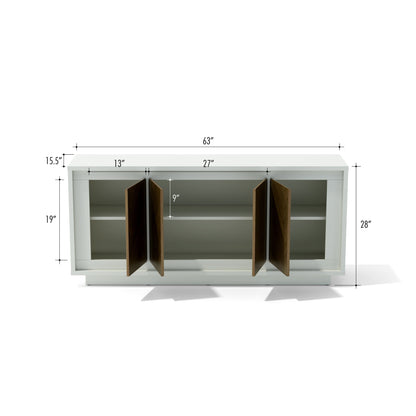 Cabinet with dimensions labeled on a white background