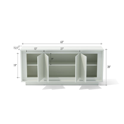 White cabinet with dimensions labeled on a white background