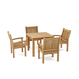 Bahama Sahara 5-Piece Bistro Table Set - Teak Outdoor Dining