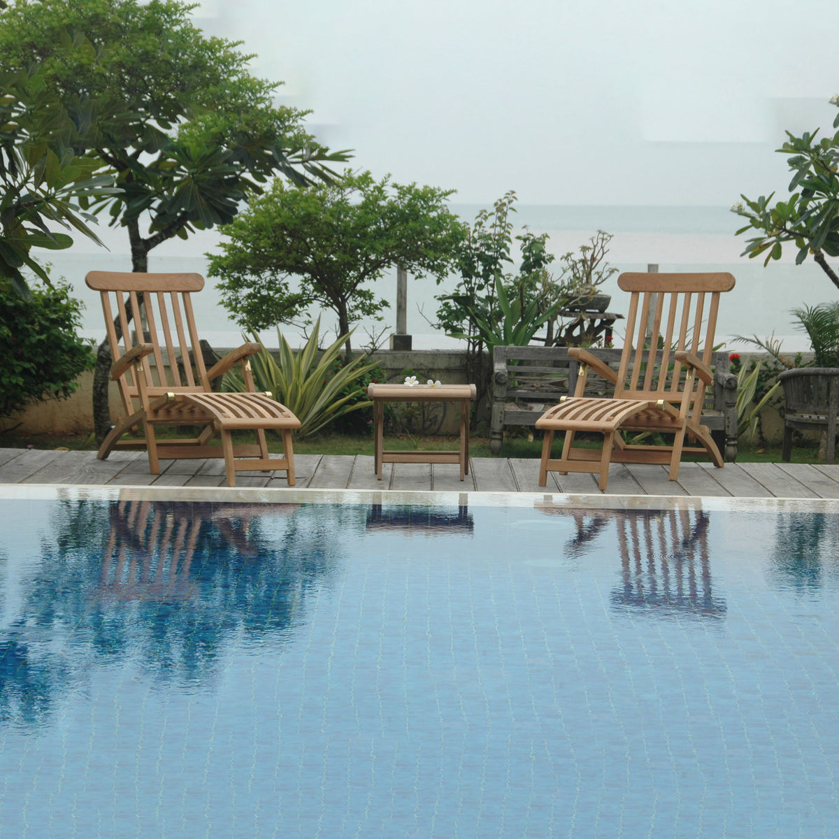 Royal Steamer Katana 3-Piece Teak Outdoor Lounge Set | BetterPatio // BetterPatio.com