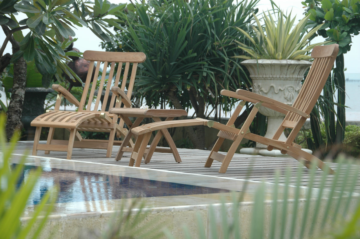 Royal Steamer Katana 3-Piece Teak Outdoor Lounge Set | BetterPatio // BetterPatio.com