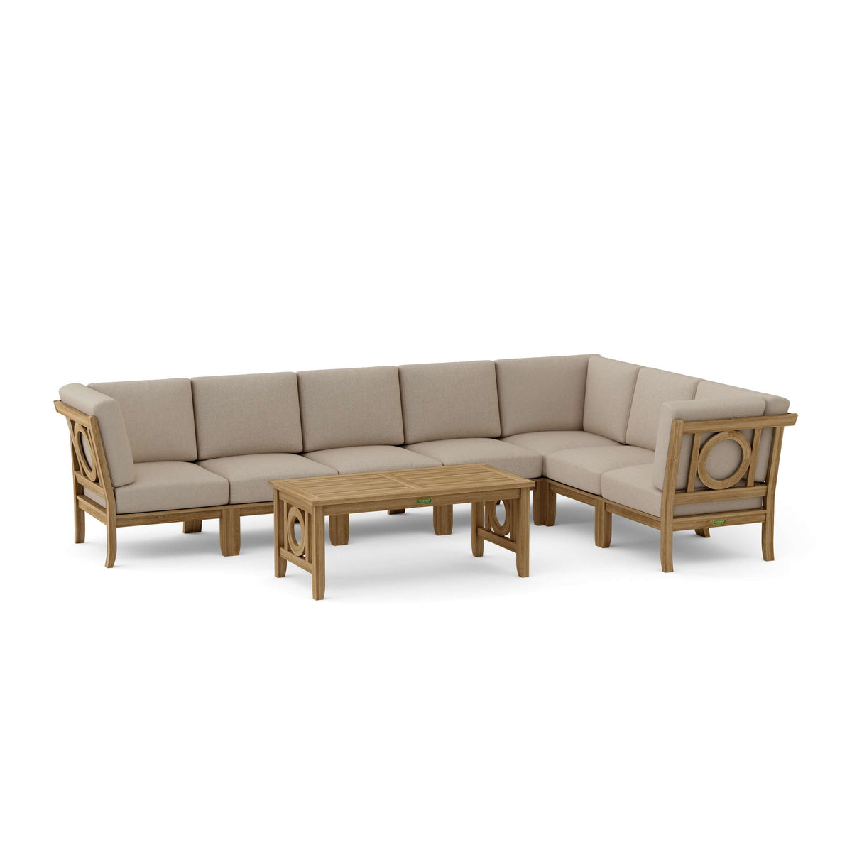 Natsepa 8-Piece Teak Modular Outdoor Deep Seating Set | BetterPatio // BetterPatio.com