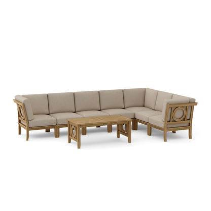 Natsepa 8-Piece Teak Modular Outdoor Deep Seating Set | BetterPatio // BetterPatio.com
