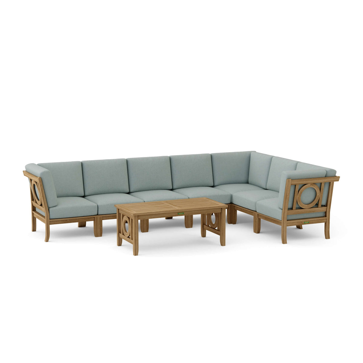 Natsepa 8-Piece Teak Modular Outdoor Deep Seating Set | BetterPatio // BetterPatio.com