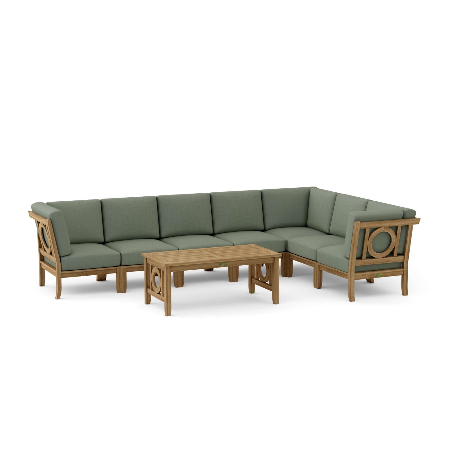 Natsepa 8-Piece Teak Modular Outdoor Deep Seating Set | BetterPatio // BetterPatio.com