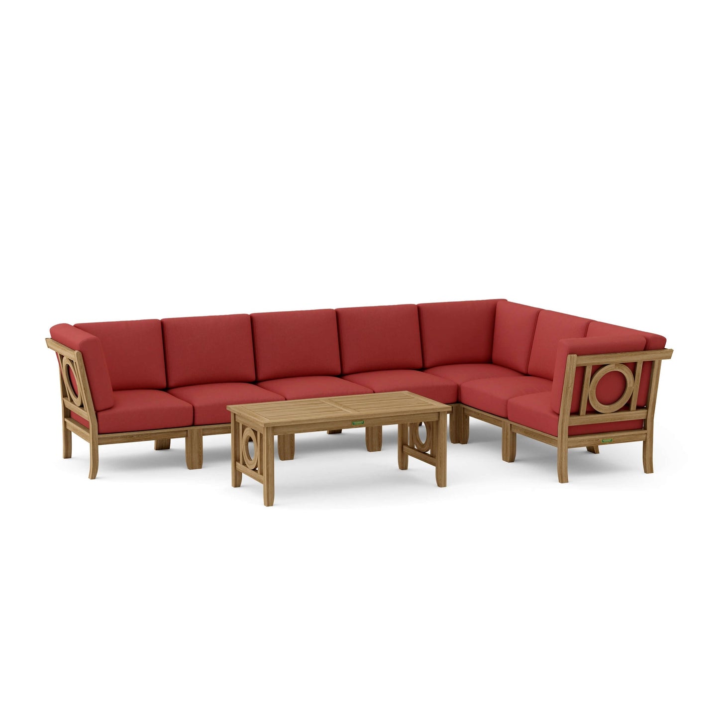 Natsepa 8-Piece Teak Modular Outdoor Deep Seating Set | BetterPatio // BetterPatio.com