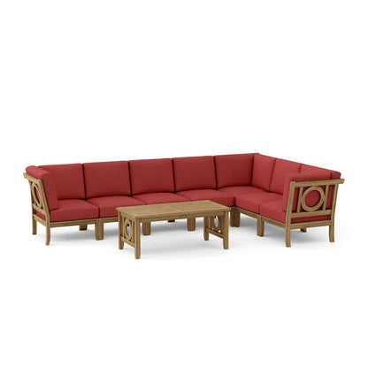 Natsepa 8-Piece Teak Modular Outdoor Deep Seating Set | BetterPatio // BetterPatio.com