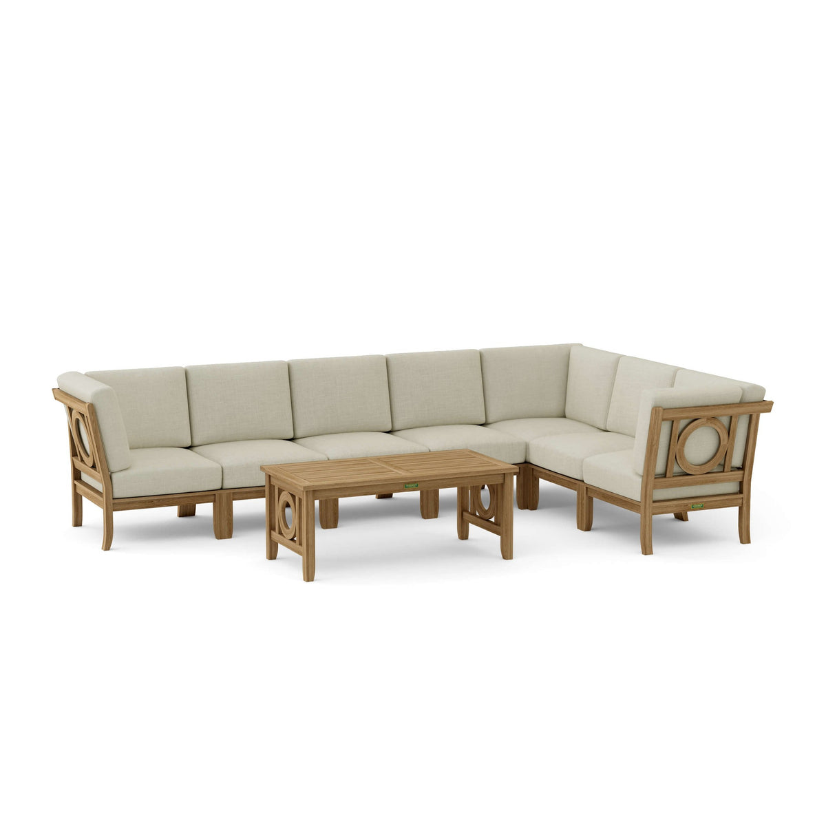 Natsepa 8-Piece Teak Modular Outdoor Deep Seating Set | BetterPatio // BetterPatio.com