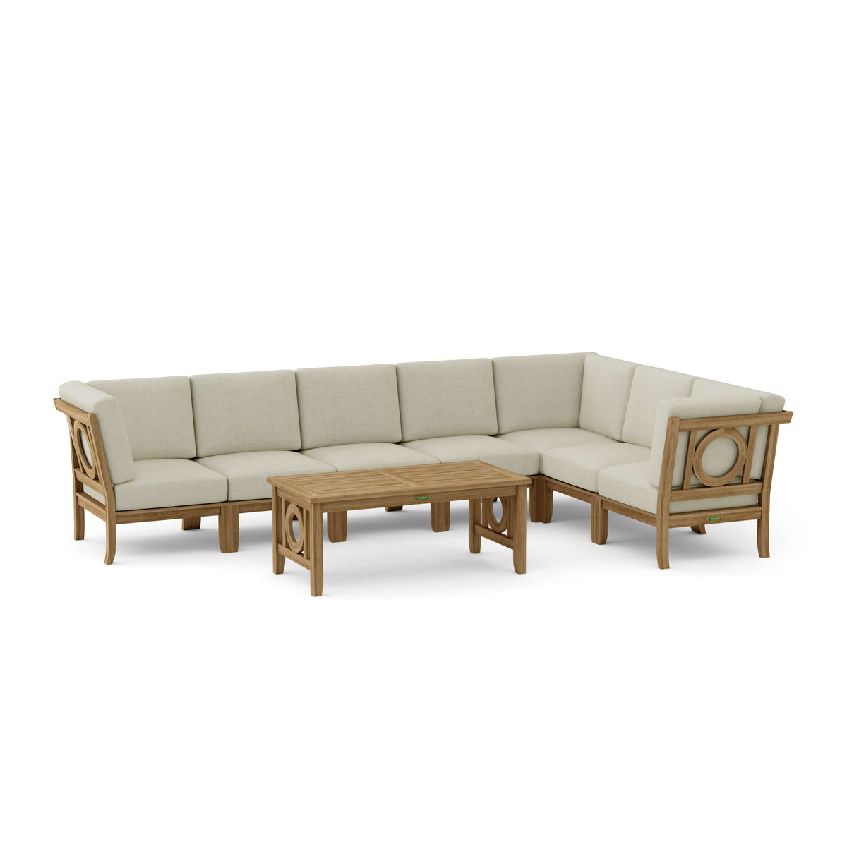 Natsepa 8-Piece Teak Modular Outdoor Deep Seating Set | BetterPatio // BetterPatio.com