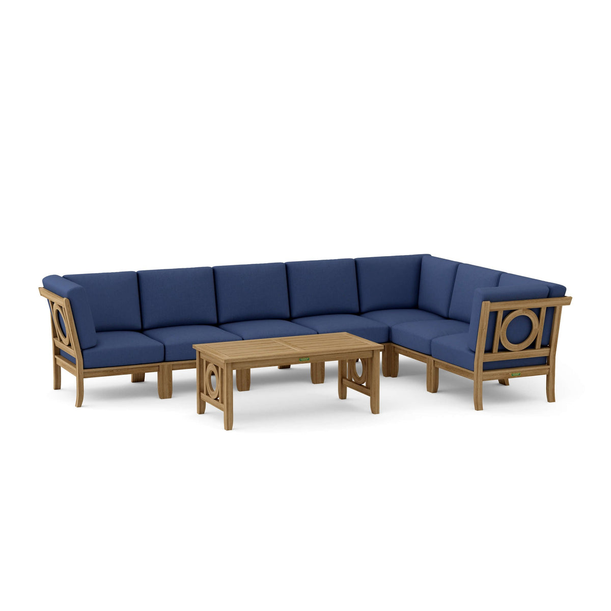 Natsepa 8-Piece Teak Modular Outdoor Deep Seating Set | BetterPatio // BetterPatio.com