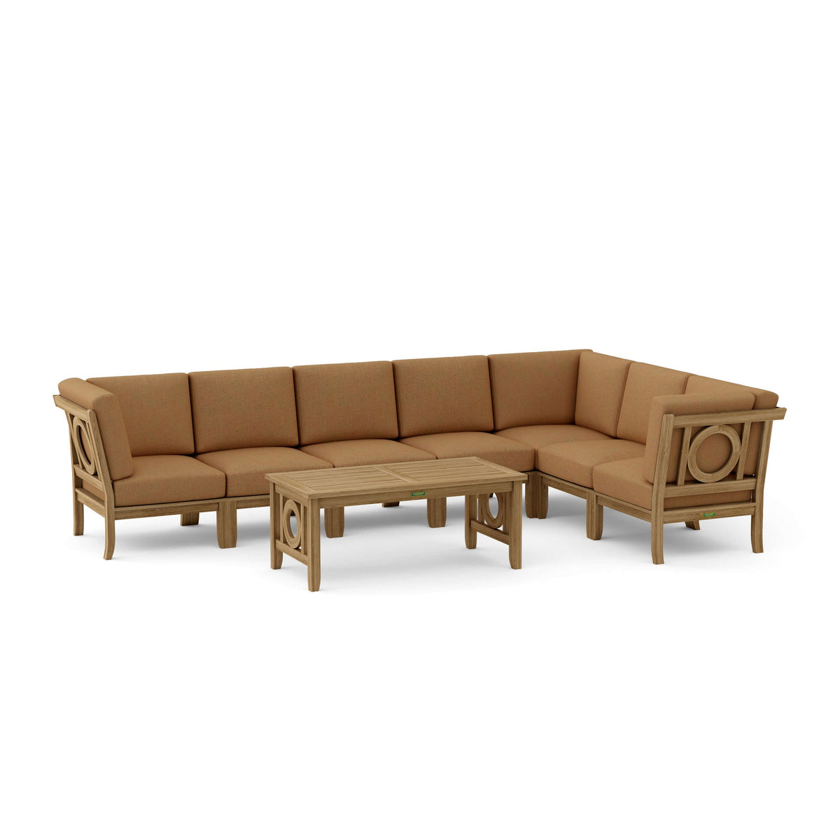 Natsepa 8-Piece Teak Modular Outdoor Deep Seating Set | BetterPatio // BetterPatio.com