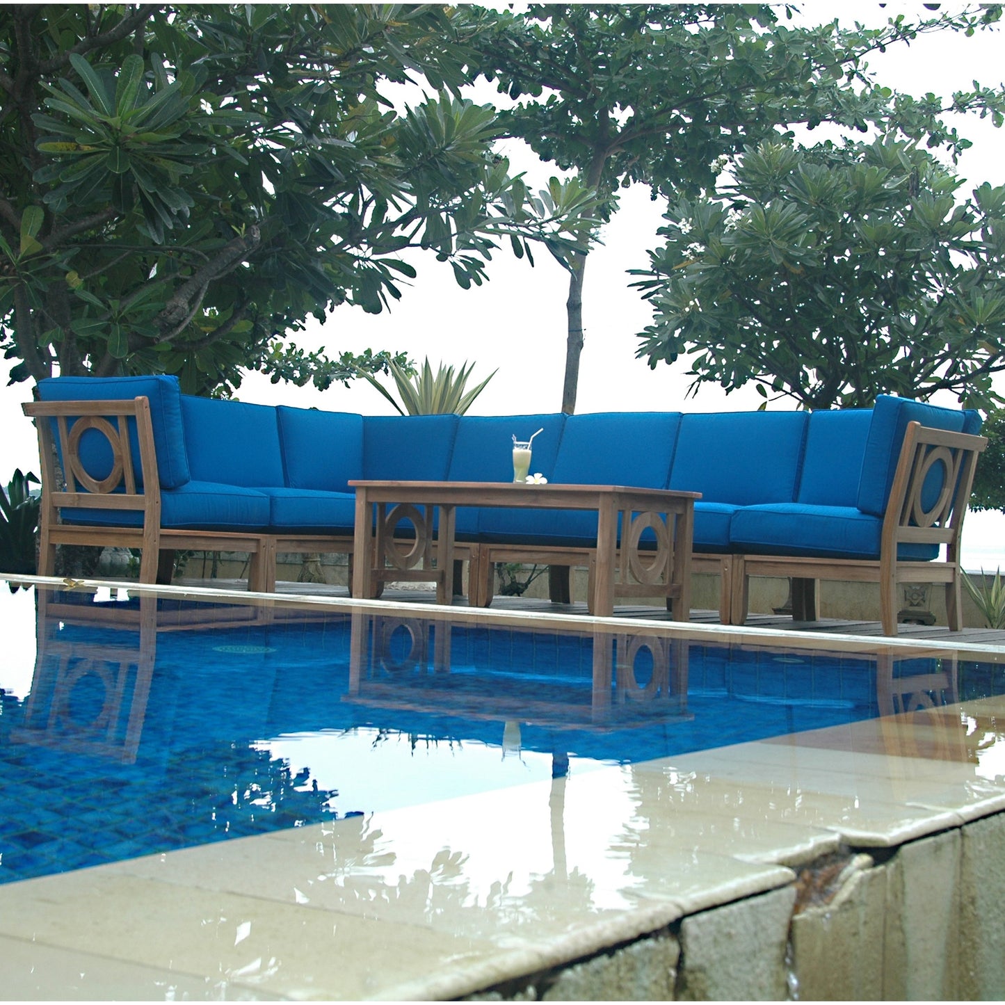 Natsepa 8-Piece Teak Modular Outdoor Deep Seating Set | BetterPatio // BetterPatio.com