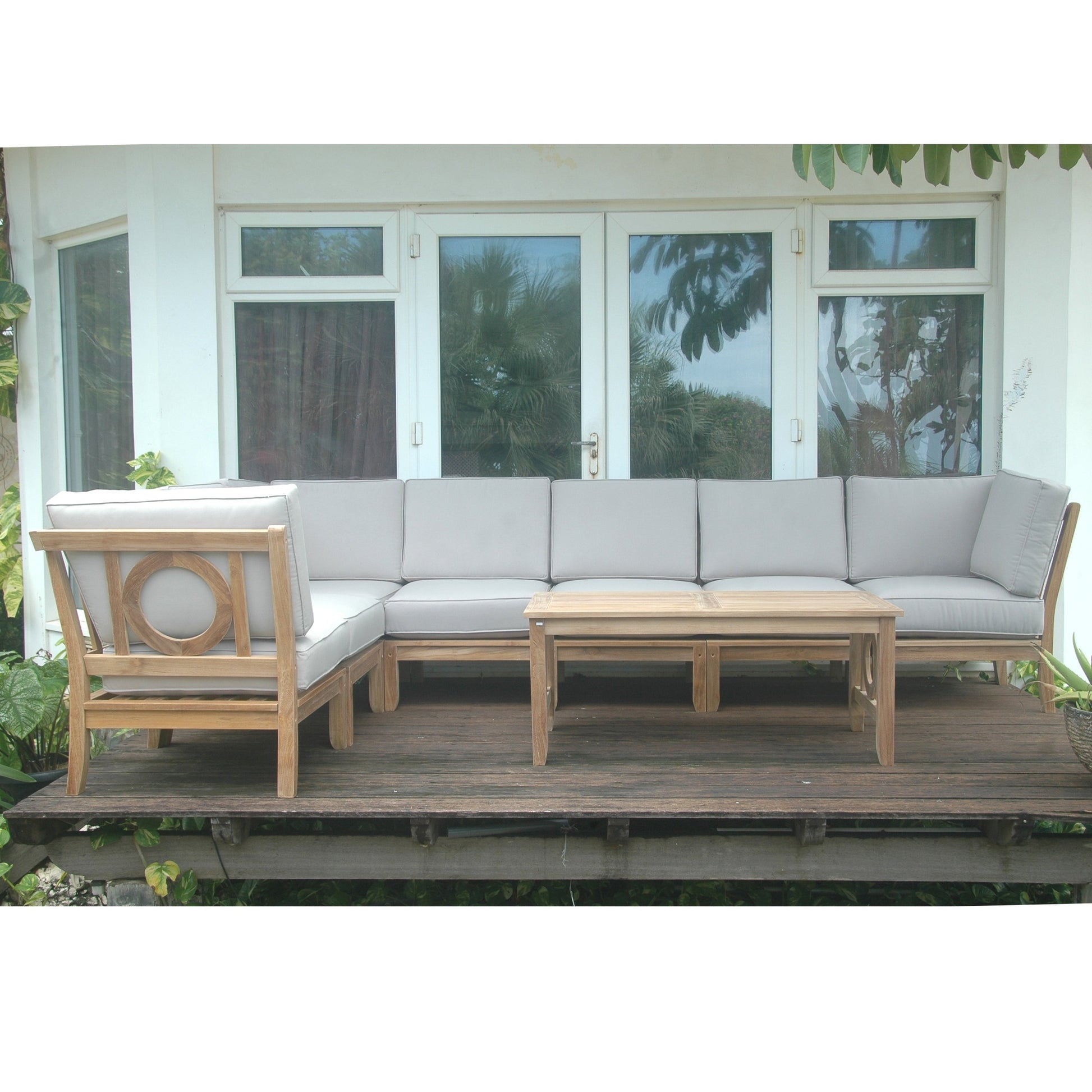 Natsepa 8-Piece Teak Modular Outdoor Deep Seating Set | BetterPatio // BetterPatio.com