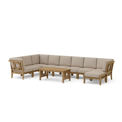 Natsepa 10-Piece Teak Modular Outdoor Deep Seating Set | BetterPatio // BetterPatio.com