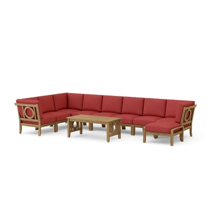 Natsepa 10-Piece Teak Modular Outdoor Deep Seating Set | BetterPatio // BetterPatio.com