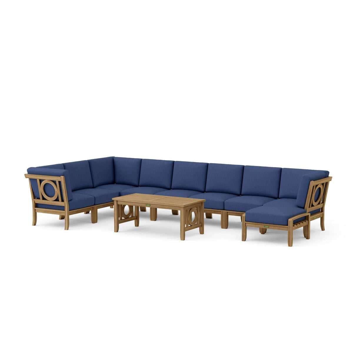 Natsepa 10-Piece Teak Modular Outdoor Deep Seating Set | BetterPatio // BetterPatio.com