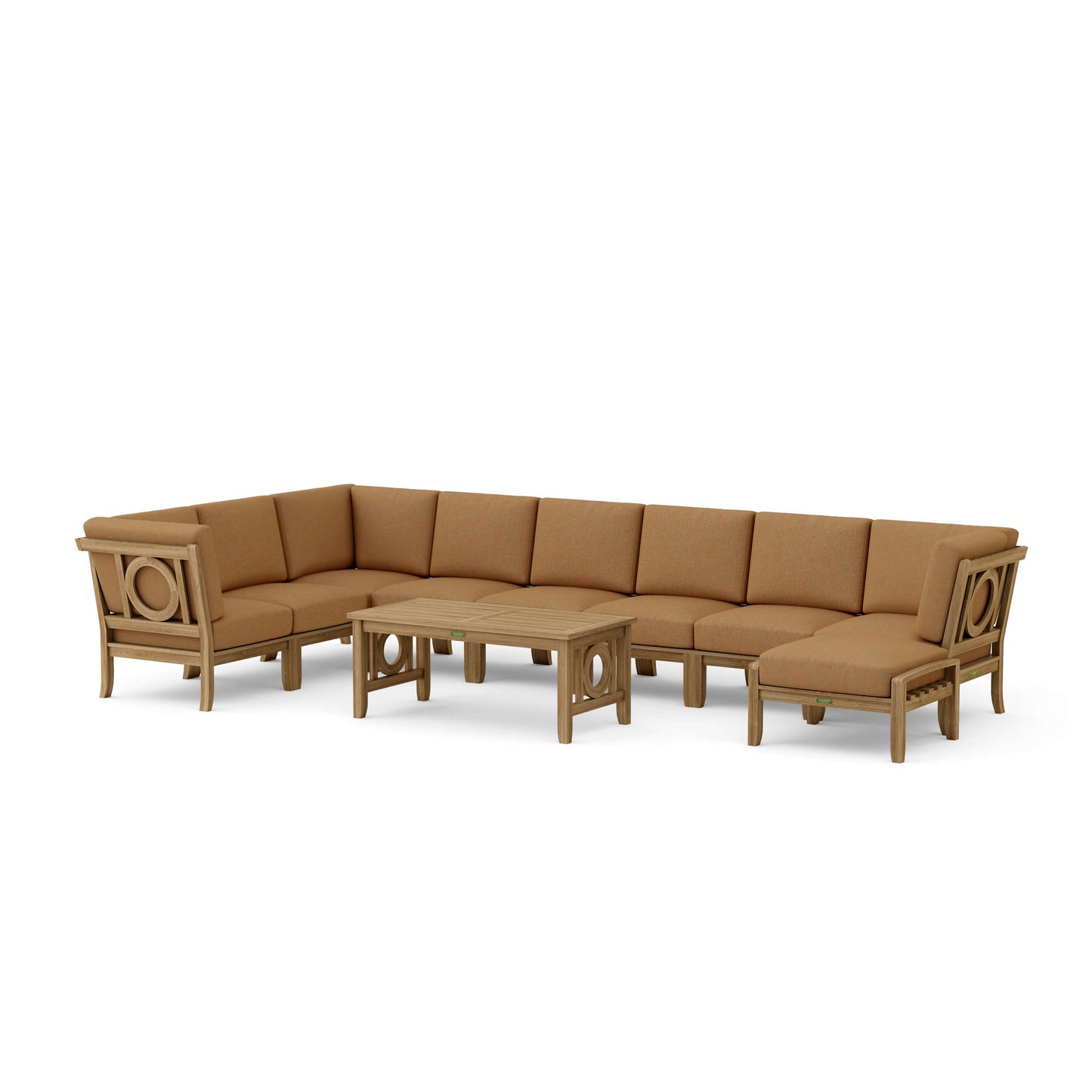 Natsepa 10-Piece Teak Modular Outdoor Deep Seating Set | BetterPatio // BetterPatio.com