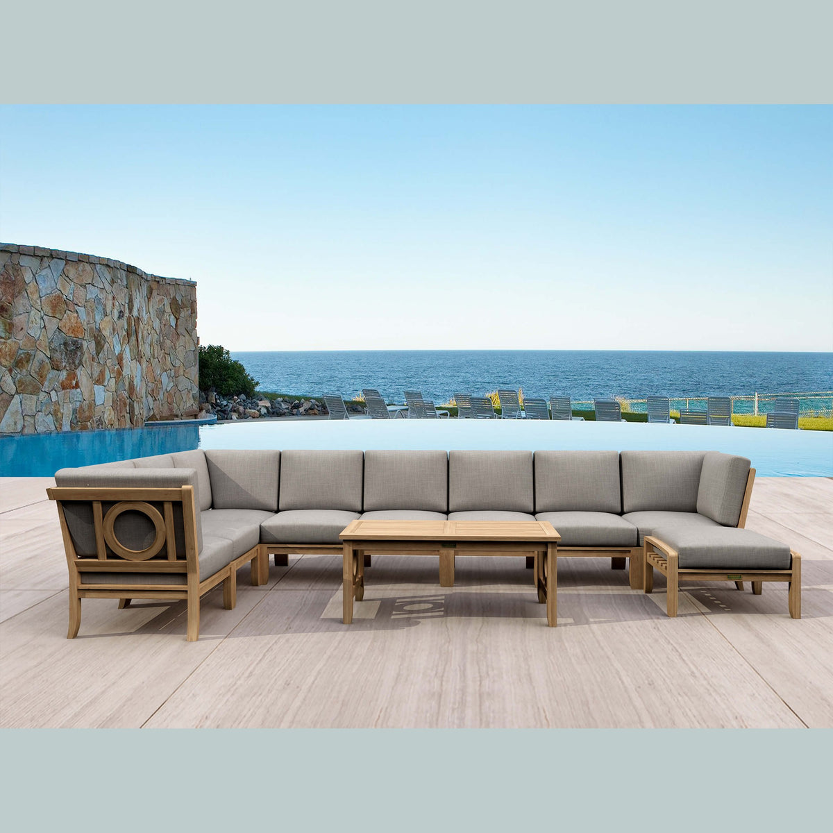 Natsepa 10-Piece Teak Modular Outdoor Deep Seating Set | BetterPatio // BetterPatio.com