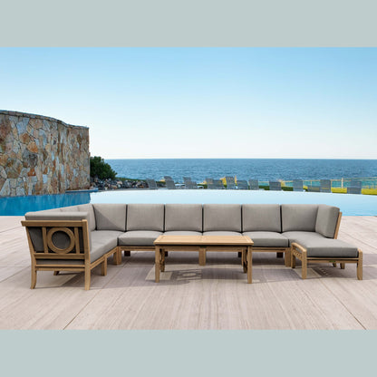 Natsepa 10-Piece Teak Modular Outdoor Deep Seating Set | BetterPatio // BetterPatio.com