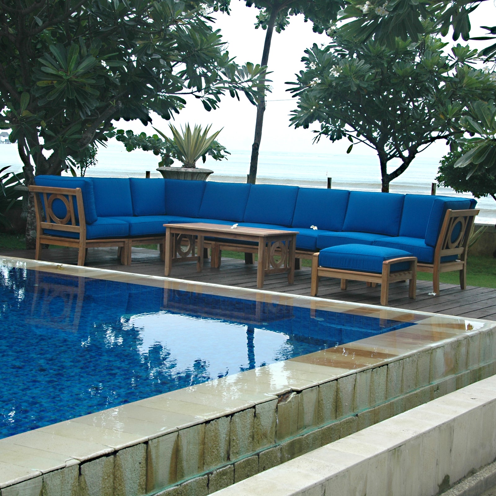 Natsepa 10-Piece Teak Modular Outdoor Deep Seating Set | BetterPatio // BetterPatio.com