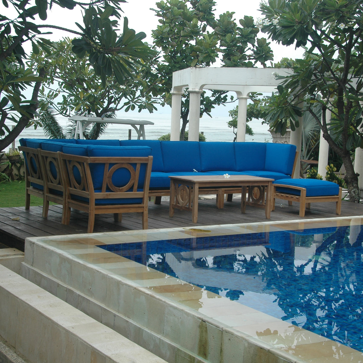 Natsepa 10-Piece Teak Modular Outdoor Deep Seating Set | BetterPatio // BetterPatio.com