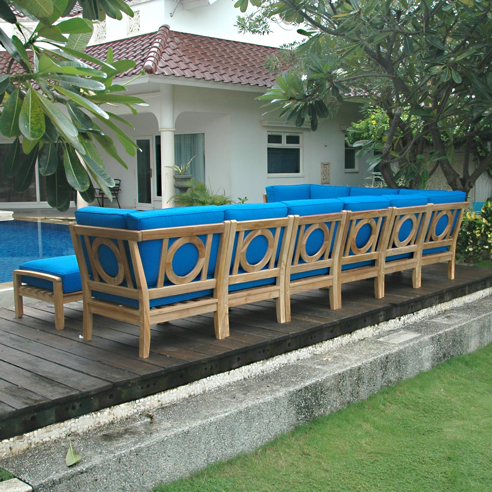 Natsepa 10-Piece Teak Modular Outdoor Deep Seating Set | BetterPatio // BetterPatio.com