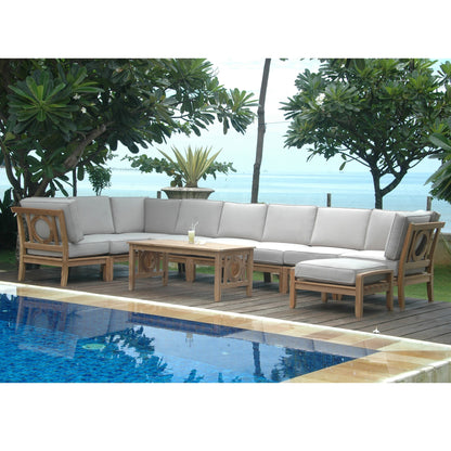 Natsepa 10-Piece Teak Modular Outdoor Deep Seating Set | BetterPatio // BetterPatio.com