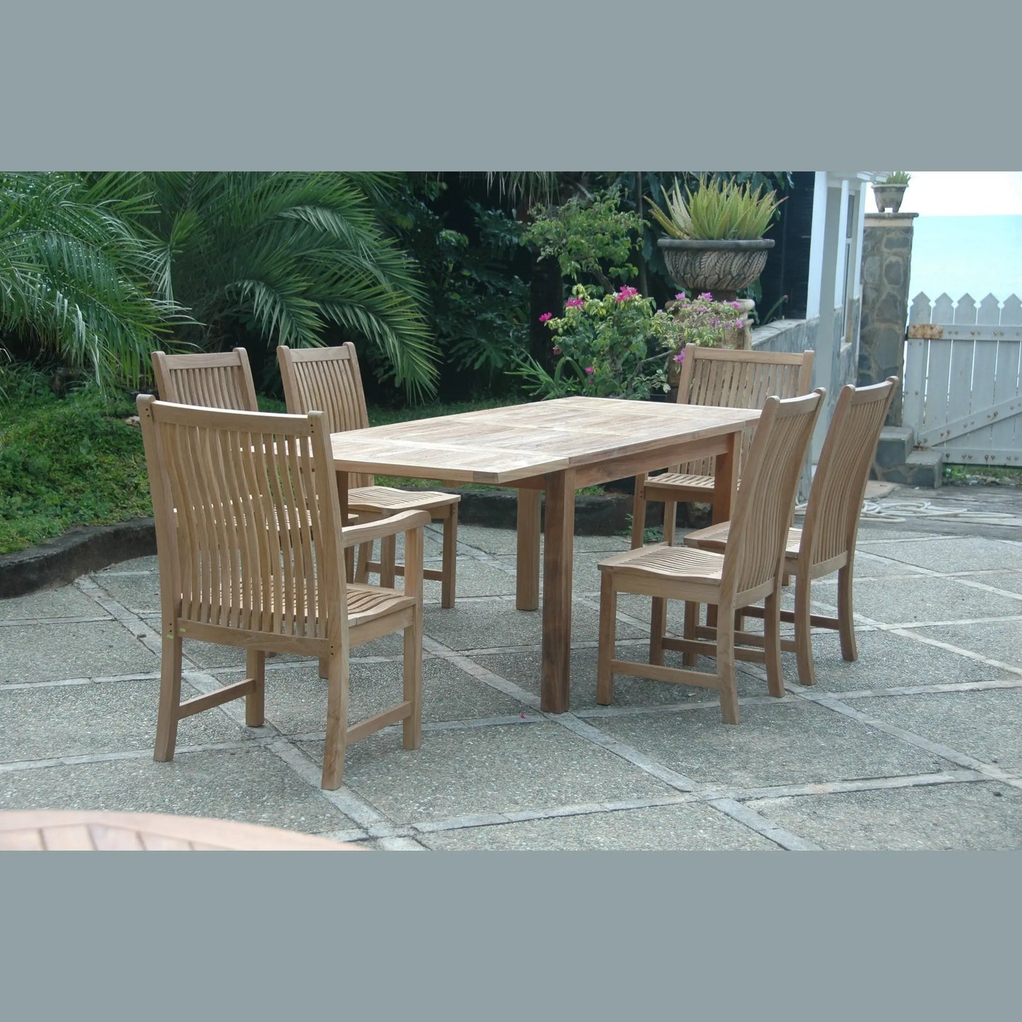 Bahama Chicago 7-Piece Teak Outdoor Dining Set Chair B | BetterPatio // BetterPatio.com