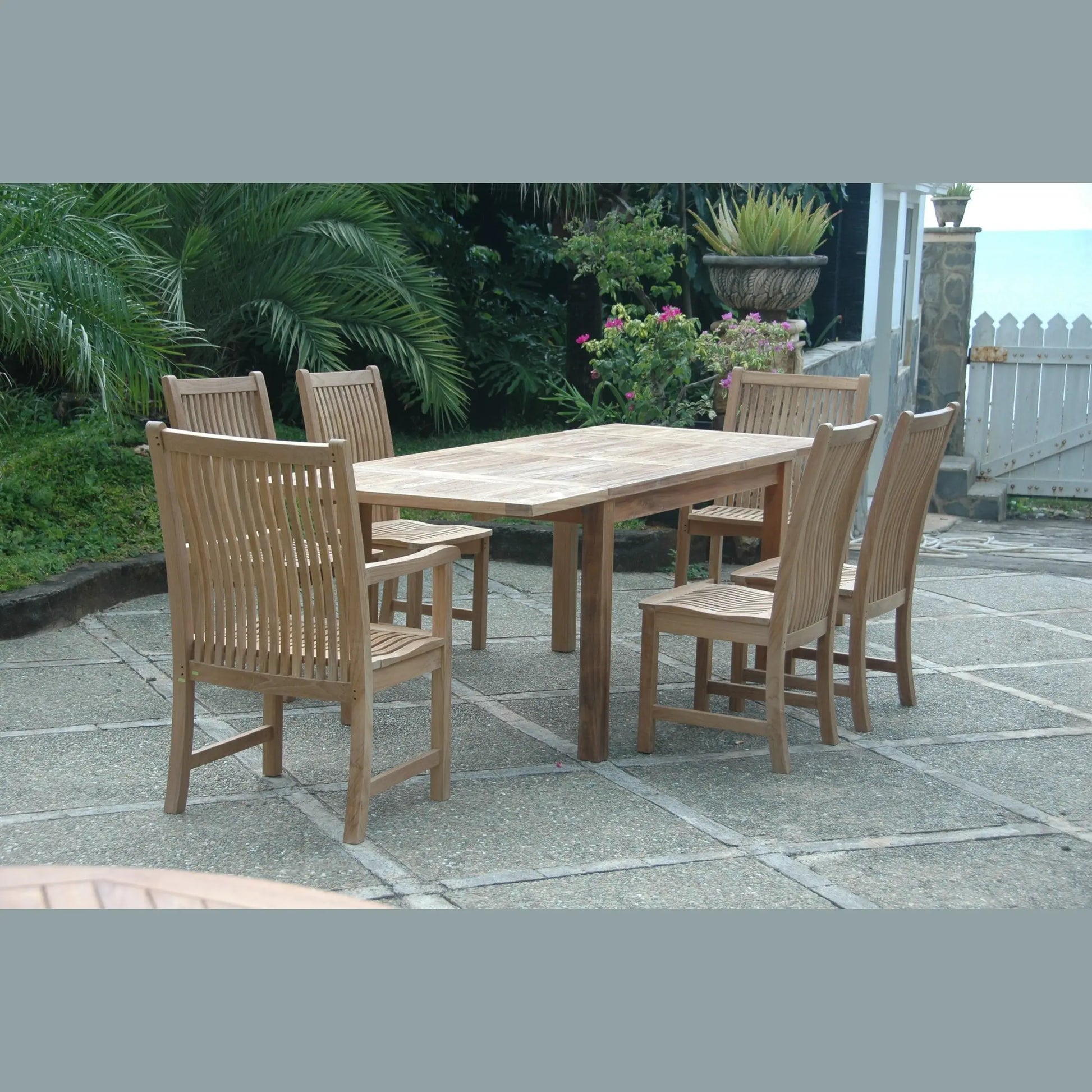 Bahama Chicago 7-Piece Teak Outdoor Dining Set Chair B | BetterPatio // BetterPatio.com