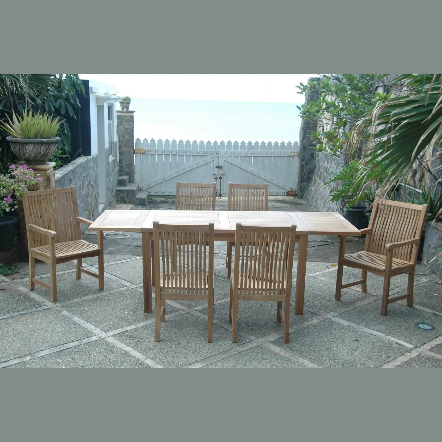 Bahama Chicago 7-Piece Teak Outdoor Dining Set Chair B | BetterPatio // BetterPatio.com