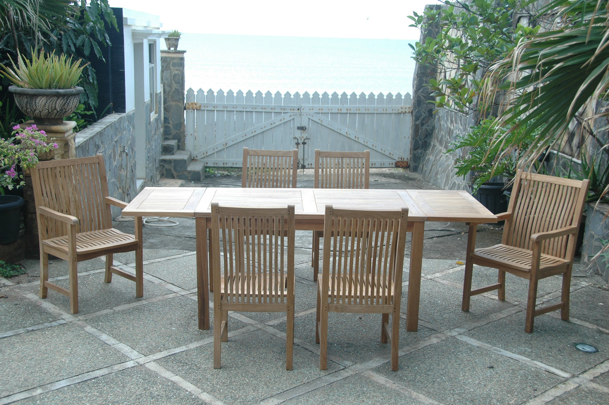 Bahama Chicago 7-Piece Teak Outdoor Dining Set Chair B | BetterPatio // BetterPatio.com