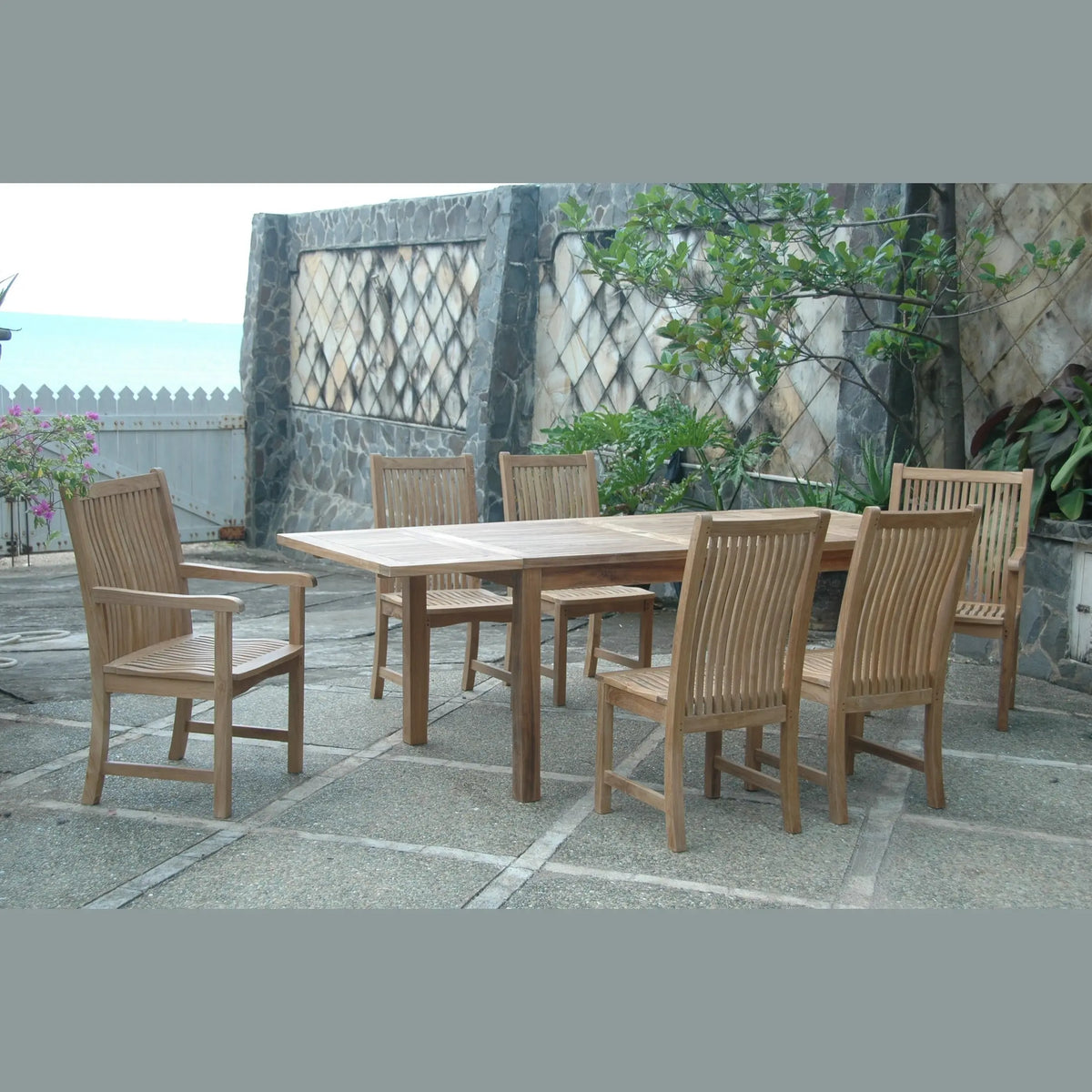 Bahama Chicago 7-Piece Teak Outdoor Dining Set Chair B | BetterPatio // BetterPatio.com