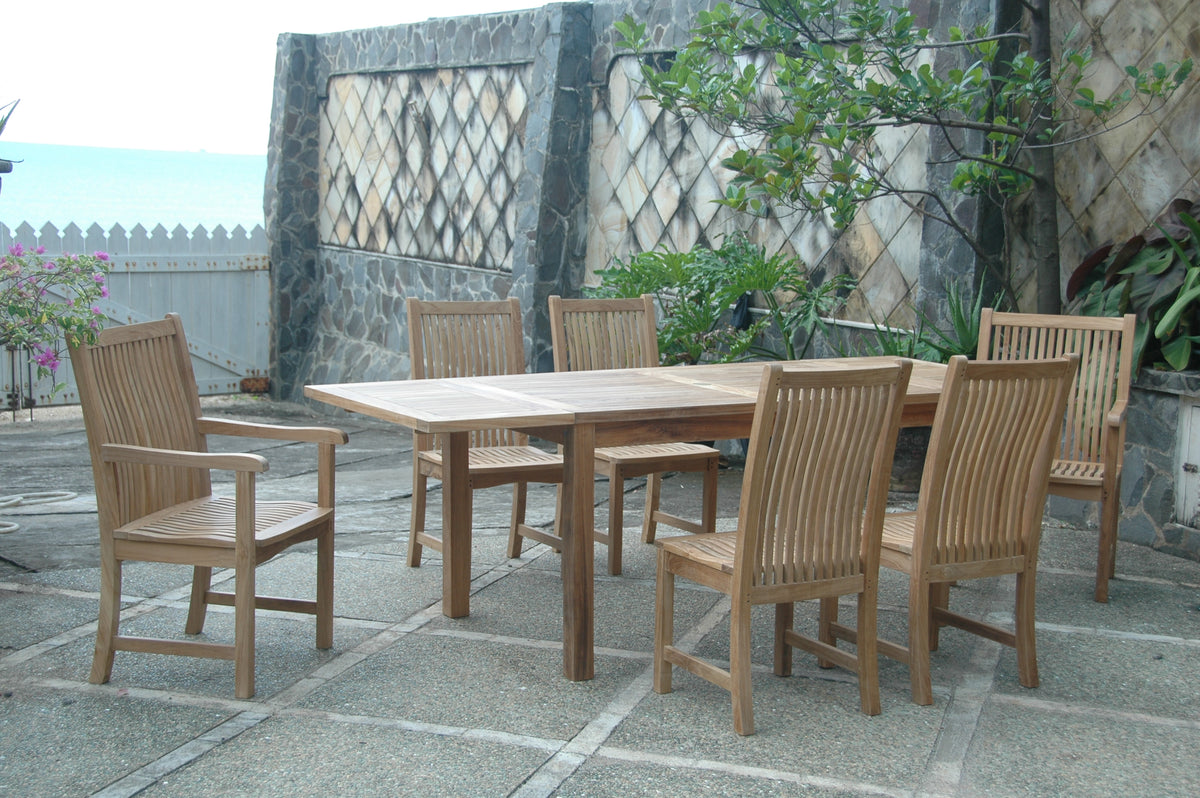Bahama Chicago 7-Piece Teak Outdoor Dining Set Chair B | BetterPatio // BetterPatio.com