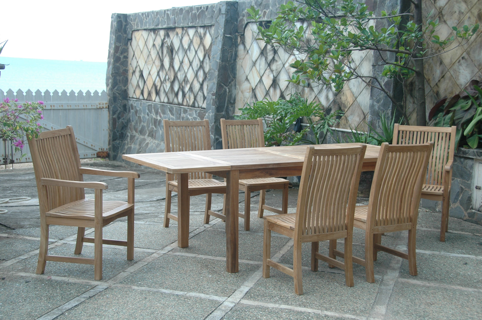 Bahama Chicago 7-Piece Teak Outdoor Dining Set Chair B | BetterPatio // BetterPatio.com