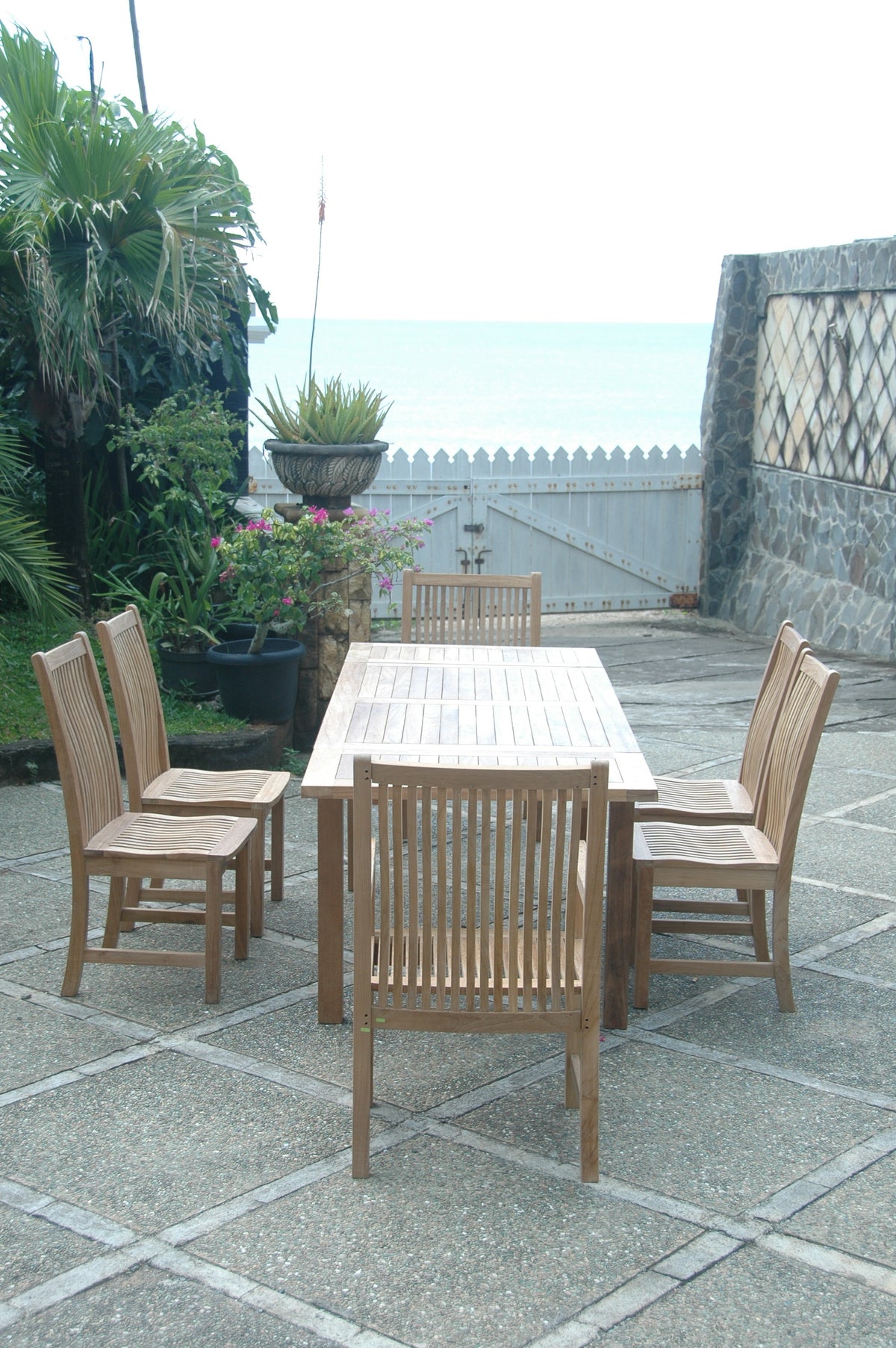 Bahama Chicago 7-Piece Teak Outdoor Dining Set Chair B | BetterPatio // BetterPatio.com