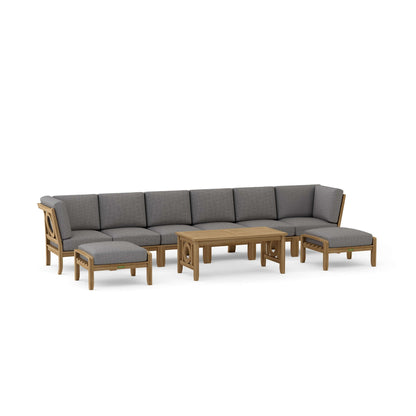 Anderson Teak Natsepa 9-Piece Modular Deep Seating Set B - Cast Slate cushion option