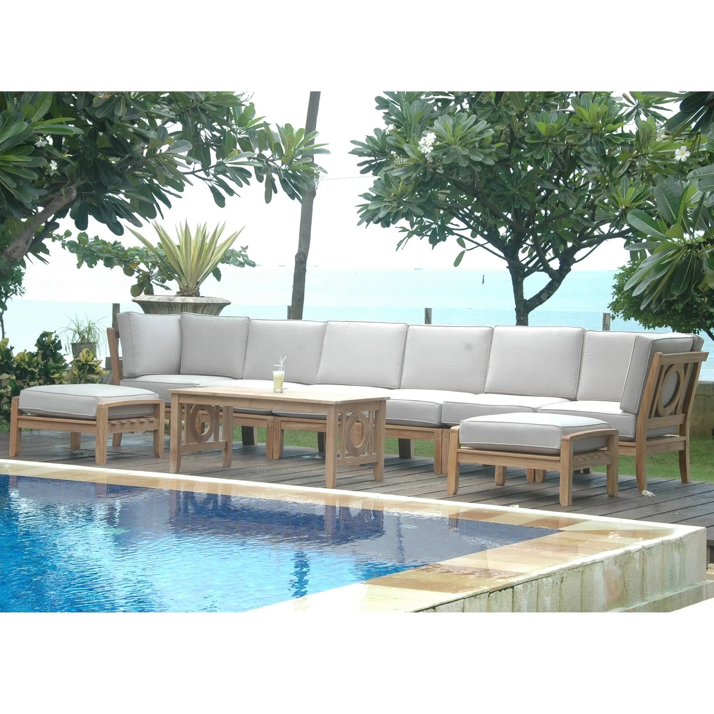 Bahama Chicago 7-Piece Teak Outdoor Dining Set Chair B | BetterPatio // BetterPatio.com