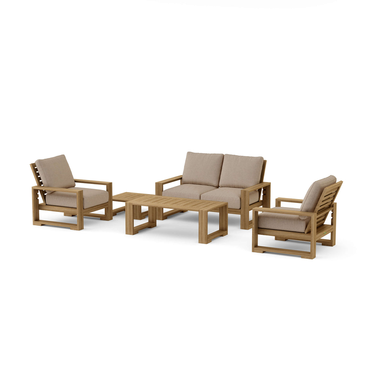 Capistrano 5-Piece Teak Deep Seating Loveseat Collection | BetterPatio // BetterPatio.com