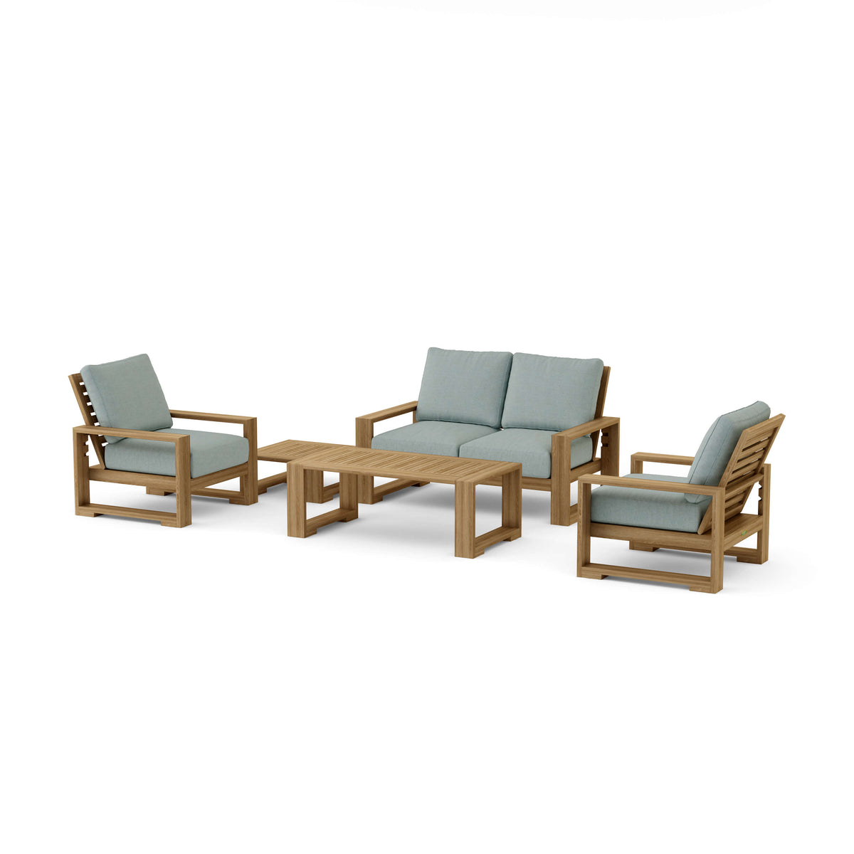 Capistrano 5-Piece Teak Deep Seating Loveseat Collection | BetterPatio // BetterPatio.com